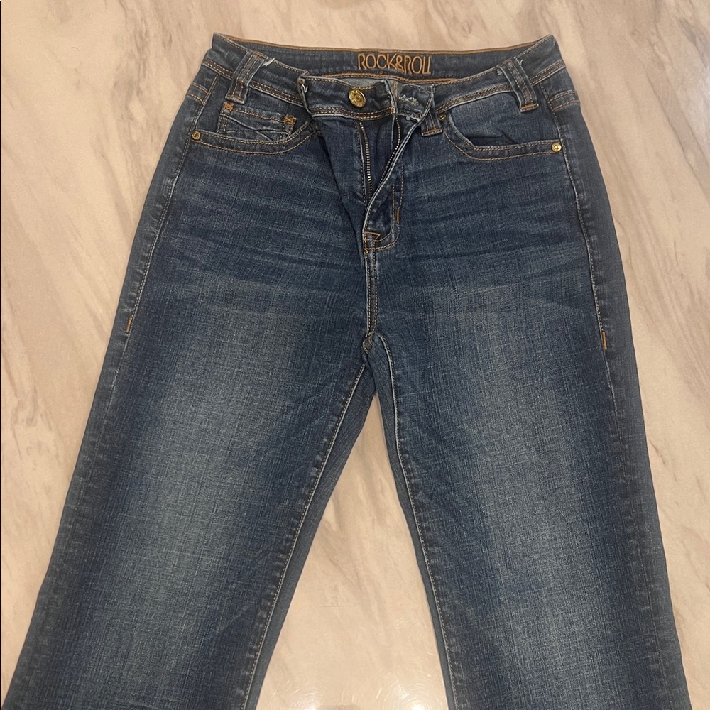 Rock & Roll Women's Flare Jeans in Classic Blue